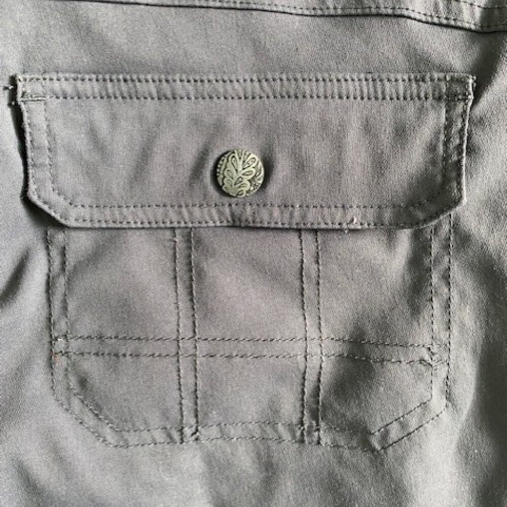 PRANA Halle Convertible Coal Grey/Gray Roll-up Pants 12 SHORT - Picture 14 of 16